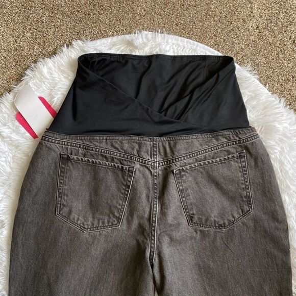 Isabel Maternity Jeans Boyfriend Over the Belly Low Back Crossover Panel New 14 - Picture 4 of 11